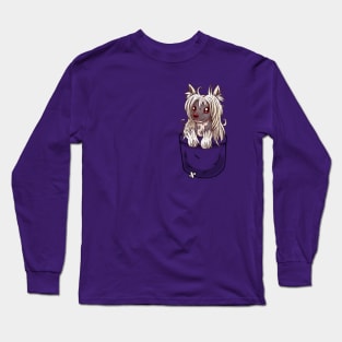 Pocket Chinese Crested Puppy Long Sleeve T-Shirt